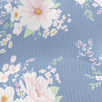 Pink Retro Flowers Stretch Jersey