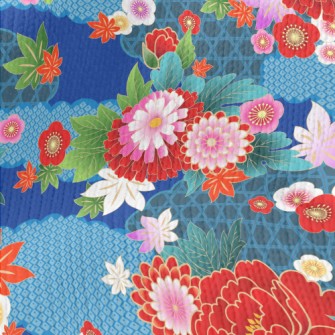 Bright Japanese Flowers Stretch Jersey