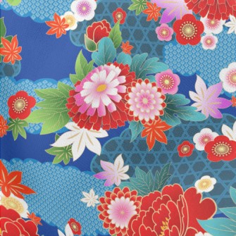 Bright Japanese Flowers Lightweight Cotton Poplin