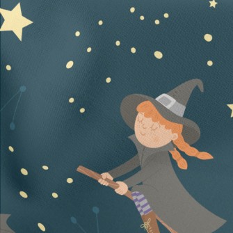 Full Moon Witch Owl Lightweight Cotton Poplin