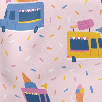 Ice Cream Truck Lightweight Cotton Poplin