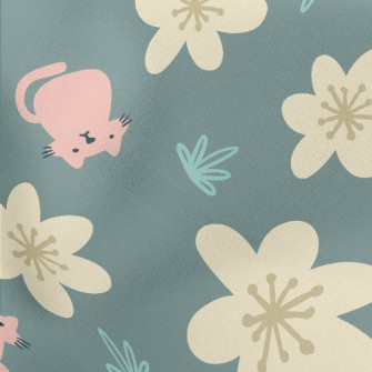 Kitten Little Flower Lightweight Cotton Poplin