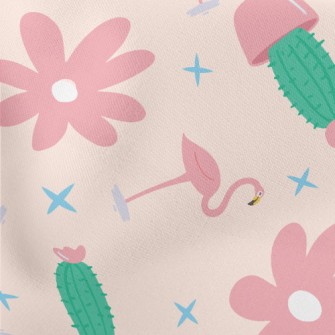 Flamingo Cactus Lightweight Cotton Poplin