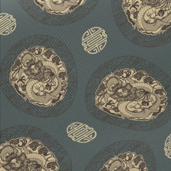 Ancient Mythical Beast Dragon Midweight Cotton Poplin