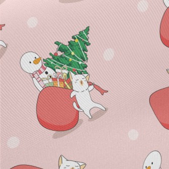 Cat Carries Gifts Midweight Cotton Poplin