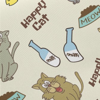 Happy Kitten Midweight Cotton Poplin