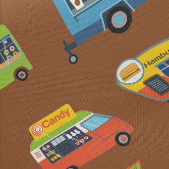 Various Food Trucks Midweight Cotton Poplin