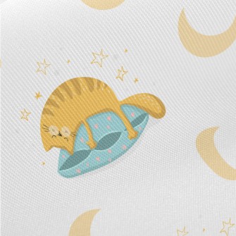 Lazy Sleeping Cat Midweight Cotton Poplin