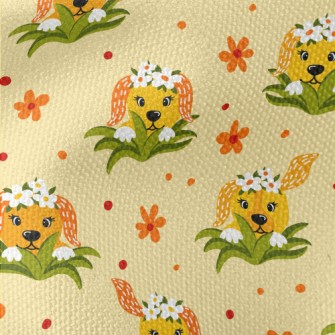 Shy Flower Dog Waterproof Canvas