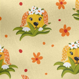 Shy Flower Dog Jersey Backed Fleece