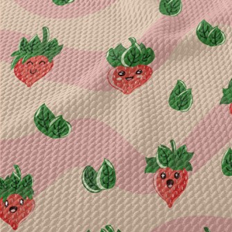 Strawberry With Different Expr Birdseye Piqué