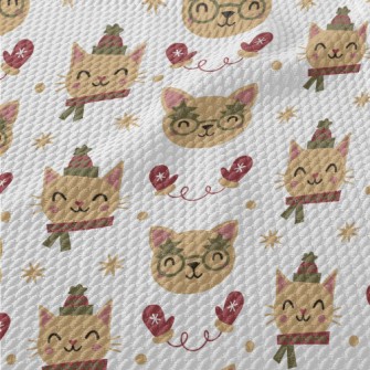 Kitten Dress Up For Warm Winte Birdseye Piqué