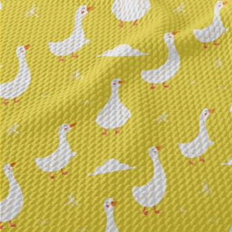 Smiling White Goose Birdseye Piqué