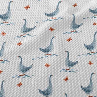 Beautiful Watercolor Goose Birdseye Piqué