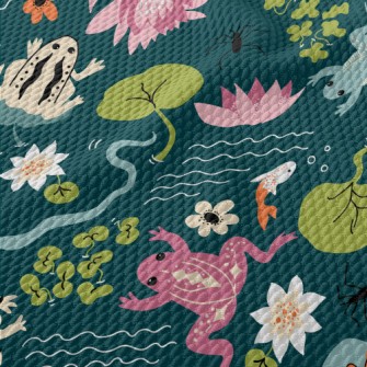 Colorful Spotted Frog Birdseye Piqué