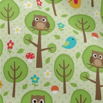 Owl On A Tree Chiffon