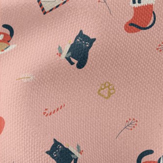 Black Cat Loves Christmas Waterproof Canvas