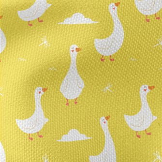 Smiling White Goose Waterproof Canvas