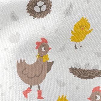Rooster And Chicken Family Waterproof Canvas