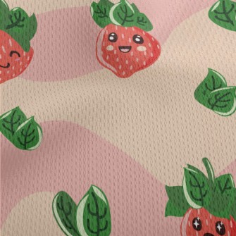Strawberry With Different Expr Athletic Mesh Flat Back