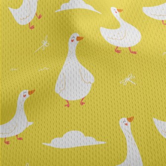 Smiling White Goose Athletic Mesh Flat Back