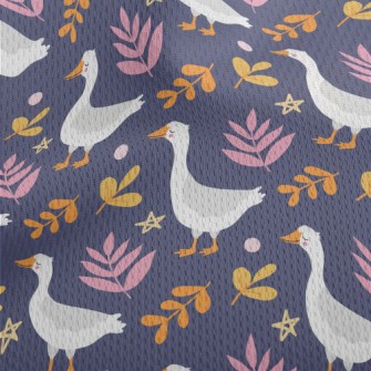 Slow Walking White Goose Athletic Mesh Flat Back