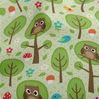 Owl On A Tree Athletic Mesh Flat Back