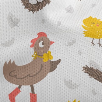 Rooster And Chicken Family Athletic Mesh Flat Back