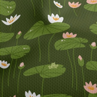 Lotus Flowers And Leaves Athletic Mesh Flat Back