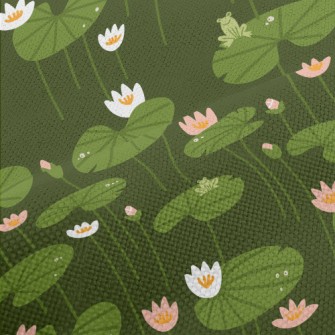 Lotus Flowers And Leaves Performance Linen