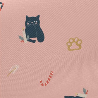 Black Cat Loves Christmas Twill
