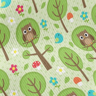 Owl On A Tree Standard Corduroy