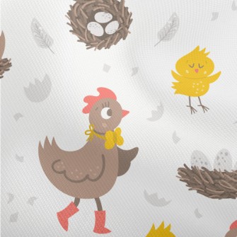 Rooster And Chicken Family Dobby