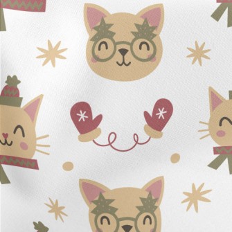 Kitten Dress Up For Warm Winte Stretch Ponte