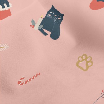 Black Cat Loves Christmas Micro Fleece