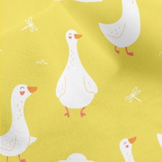 Smiling White Goose Micro Fleece