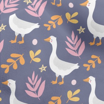 Slow Walking White Goose Micro Fleece