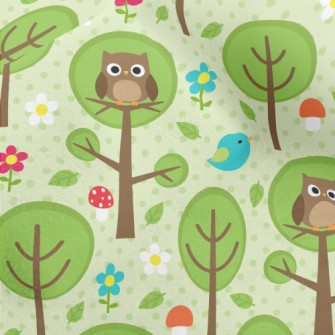 Owl On A Tree Micro Fleece