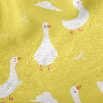 Smiling White Goose Minky