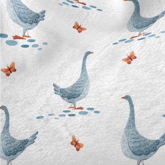 Beautiful Watercolor Goose Minky