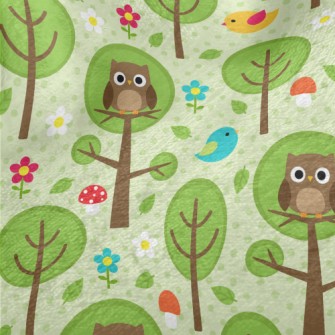 Owl On A Tree Minky