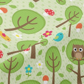Owl On A Tree Piqué
