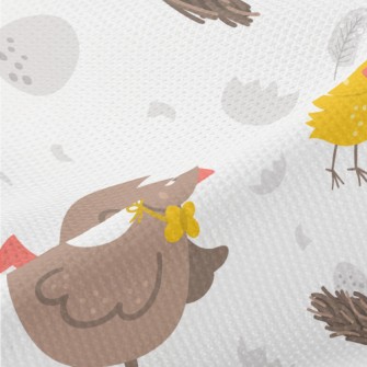 Rooster And Chicken Family Piqué