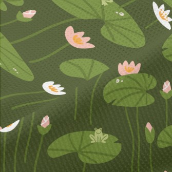 Lotus Flowers And Leaves Piqué