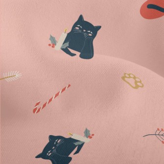 Black Cat Loves Christmas Lightweight Performance Linen
