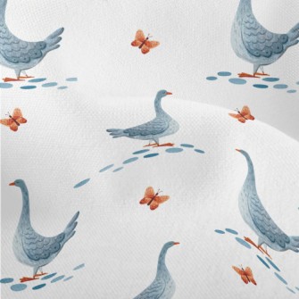Beautiful Watercolor Goose Lightweight Performance Linen