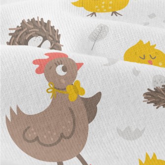 Rooster And Chicken Family Modern Jersey
