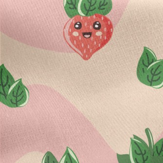 Strawberry With Different Expr Jersey Backed Fleece