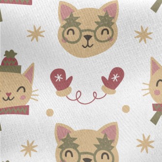 Kitten Dress Up For Warm Winte Jersey Backed Fleece
