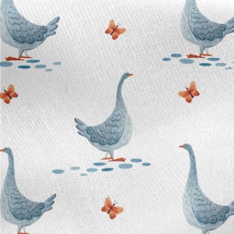 Beautiful Watercolor Goose Jersey Backed Fleece